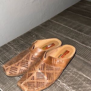 PIKOLINOS Brown Leather Women's Clogs